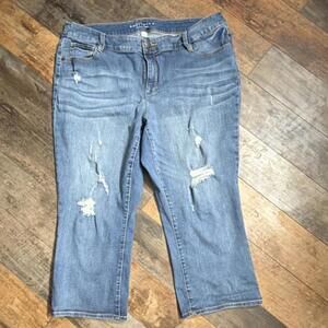 Boutique Skinny Crop Denim Stretch Jeans Distress 16W Junior